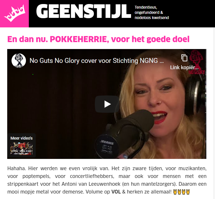 Geenstijl Schrijft Over Nomusicnoglory No Guts No Glory